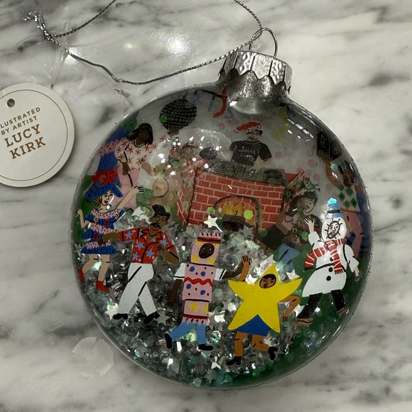 NWT Lucy Kirk Glass Colorful Rave DJ Christmas Ornament - Picture 6 of 6